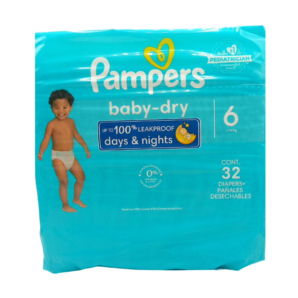 Pañales De Bebé Pampers Baby Dry Talla 6 32 Unidades