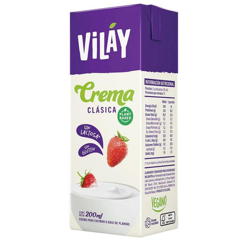 CREMA DE BATIR A BASE DE PLANTA VILAY 200 ML